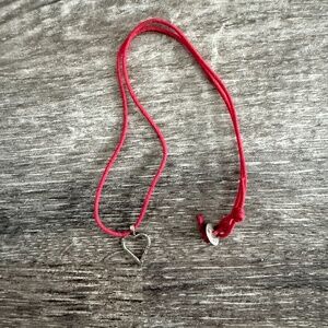 RARE ME & RO RED CORD AND HEART NECKLACE